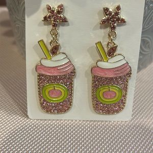 Pink Swarovski Crystal Cocktail Stud Earrings New with tags